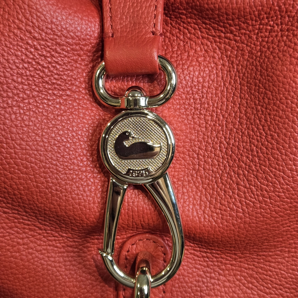 Dooney & Bourke Logo Lock Vibrant Red Hobo Bag - Picture 14 of 16